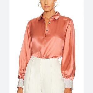 Cinq a Sept Celina embellished silk shirt